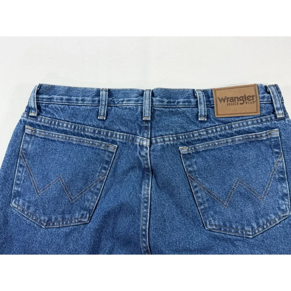 Wrangler Rugged Wear Fleece Lined Jeans Mens 36x34 Blue Denim Red Lining 33213SW